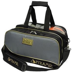 24K Double Tote Plus Clear Top Black/Gold/Grey (Holds Shoes)