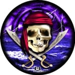 Pirate Skull w Ship Ball Viz-A-Ball