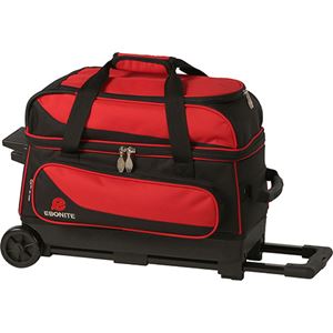 Ebonite Transport II Black/Red 2 Ball Roller Bowling Bag 