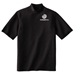 Black Mock Neck Shirt w/ White Embroidered Logo